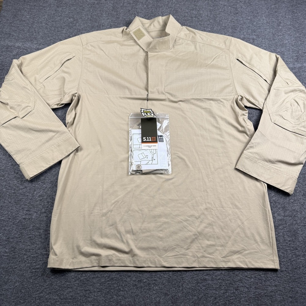 5.11 Tactical Shirt Mens XL Beige Stryke TDU Rapid LS Combat Military‎ Tactical